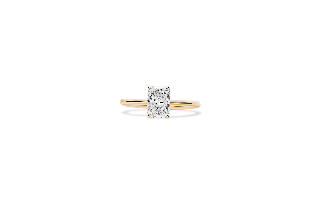 Anillo de Compromiso Diamante Corte Radiant 1ct Certificado IGI en Oro True Gold®