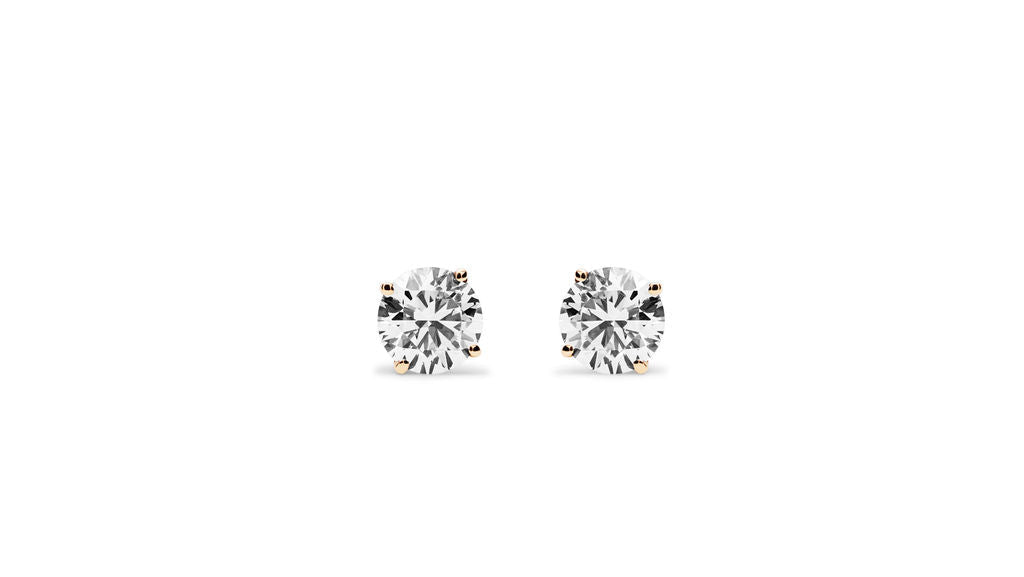 Aretes con Diamantes Redondos 1ct c/u Certificados IGI en Oro True Gold®