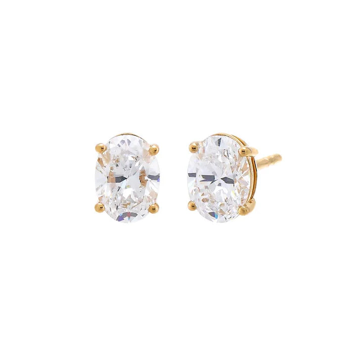 Aretes Odette con Diamante Oval 1ct c/u Certificado IGI en Oro True Gold®