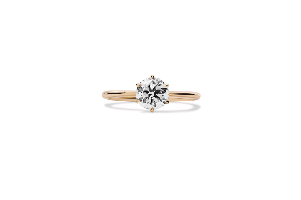 Anillo de Compromiso Regina - Diamante Redondo 1ct Certificado IGI en Oro True Gold®