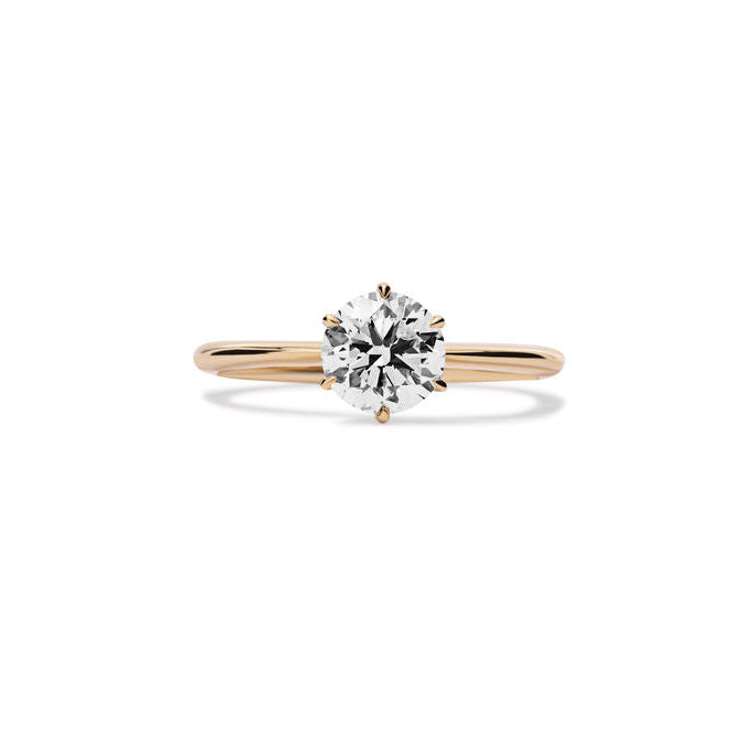 Anillo de compromiso - diamante de laboratorio corte oval y diseño clásico