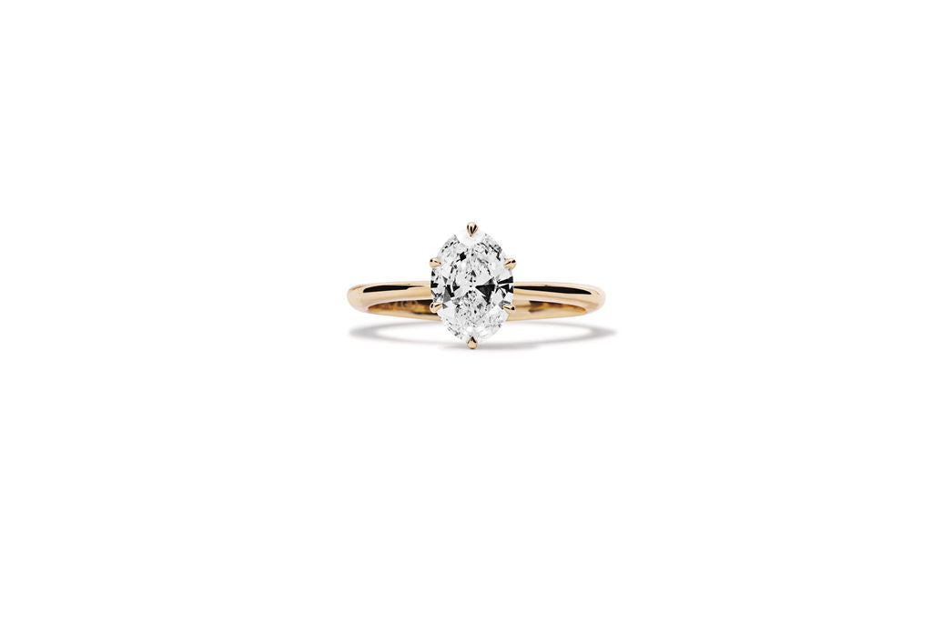 Anillo de Compromiso con Diamante Corte Oval 1ct Certificado IGI en Oro True Gold®