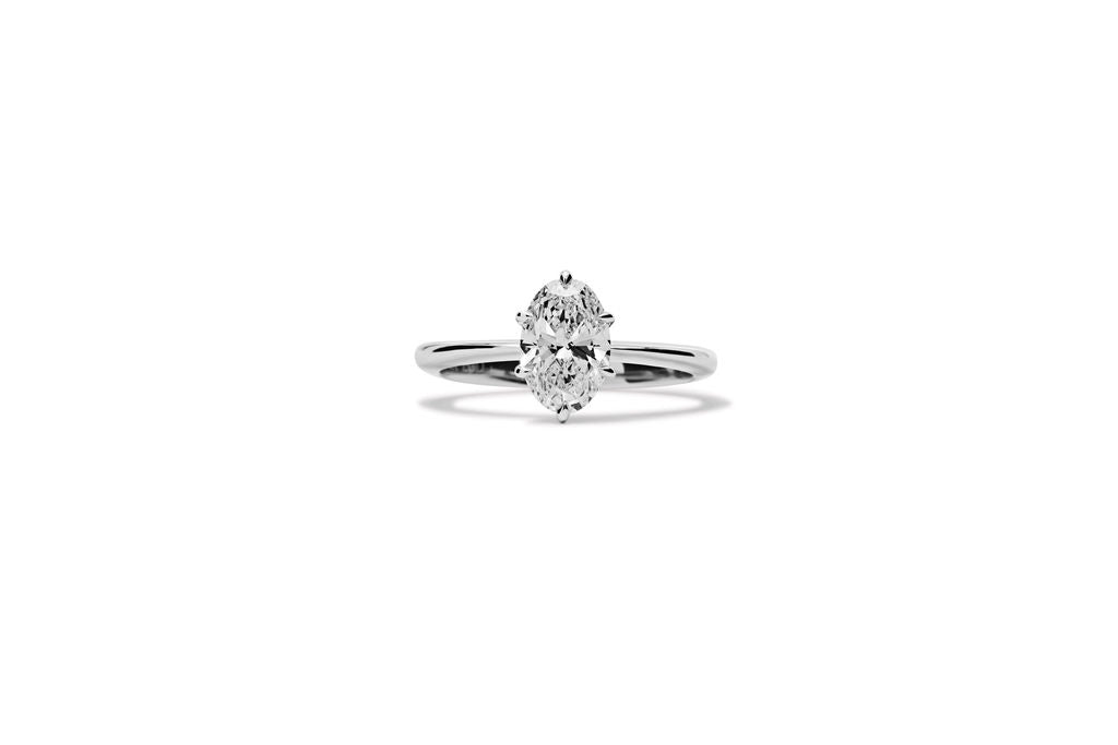 Anillo de Compromiso con Diamante Corte Oval 1ct Certificado IGI en Oro True Gold®