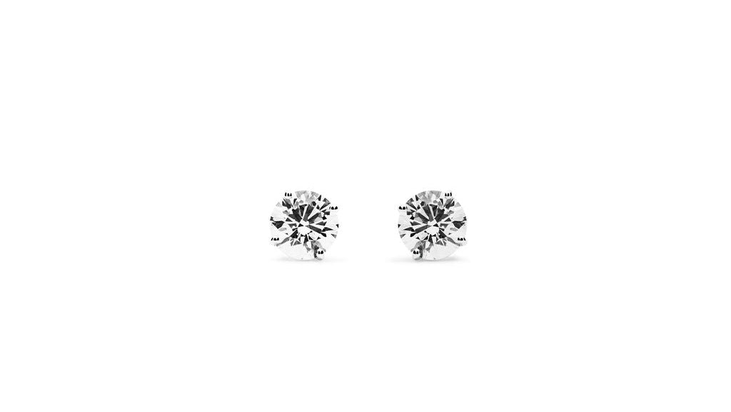 Aretes con Diamantes Redondos 1ct c/u Certificados IGI en Oro True Gold®