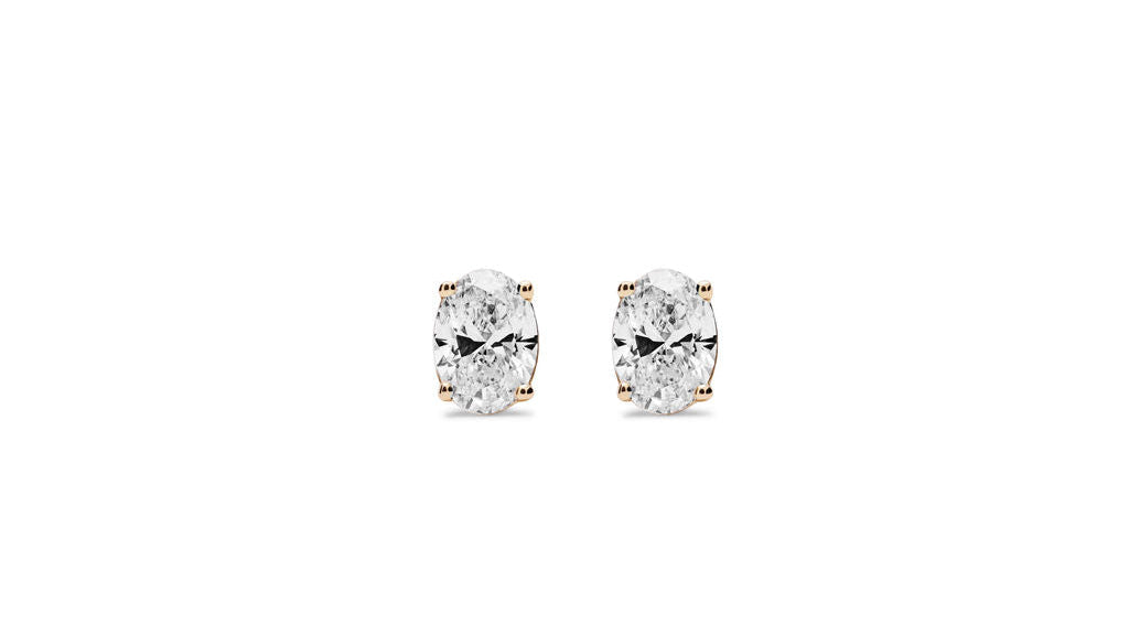 Aretes con Diamantes Corte Oval 1ct c/u Certificado IGI en Oro True Gold® (contado)