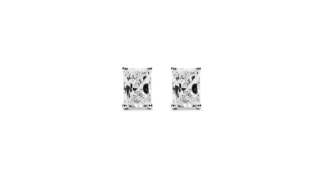 Aretes con Diamantes Corte Radiant 1ct c/u Certificados IGI en Oro True Gold® (contado)