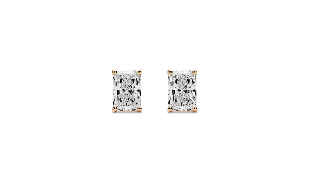 Aretes con Diamantes Corte Radiant 1ct c/u Certificados IGI en Oro True Gold® (contado)