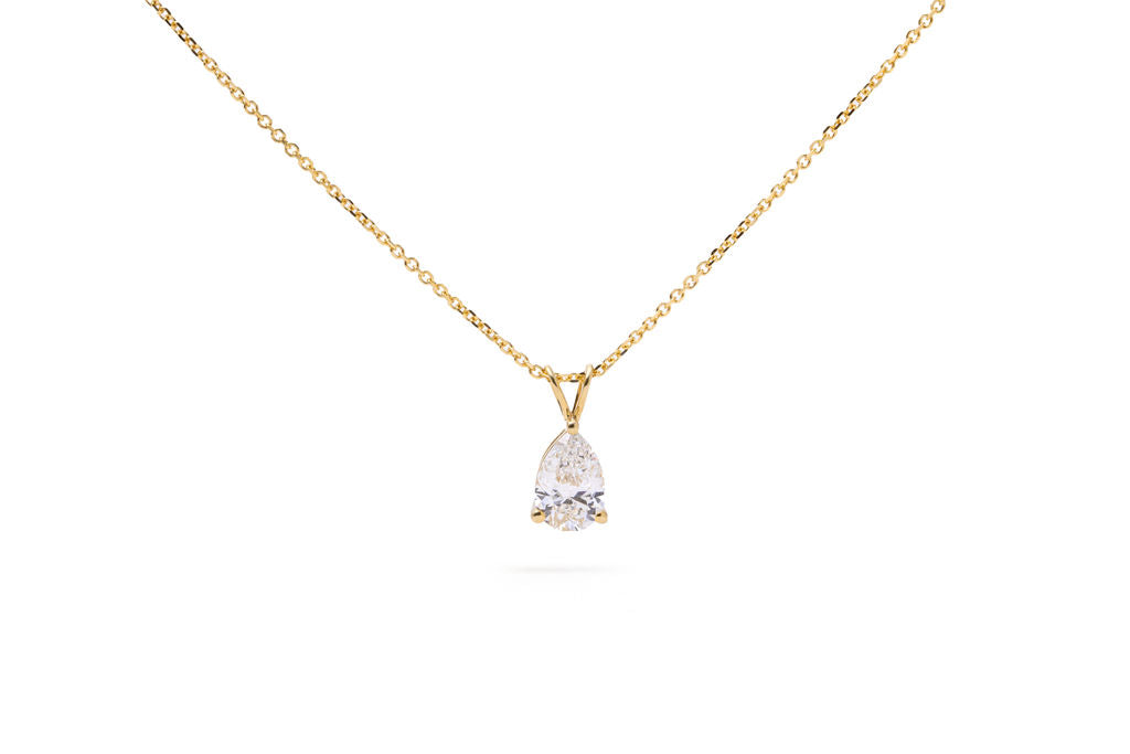 Dije con Diamante de Laboratorio Corte Pera - 1 Quilate con Certificación IGI