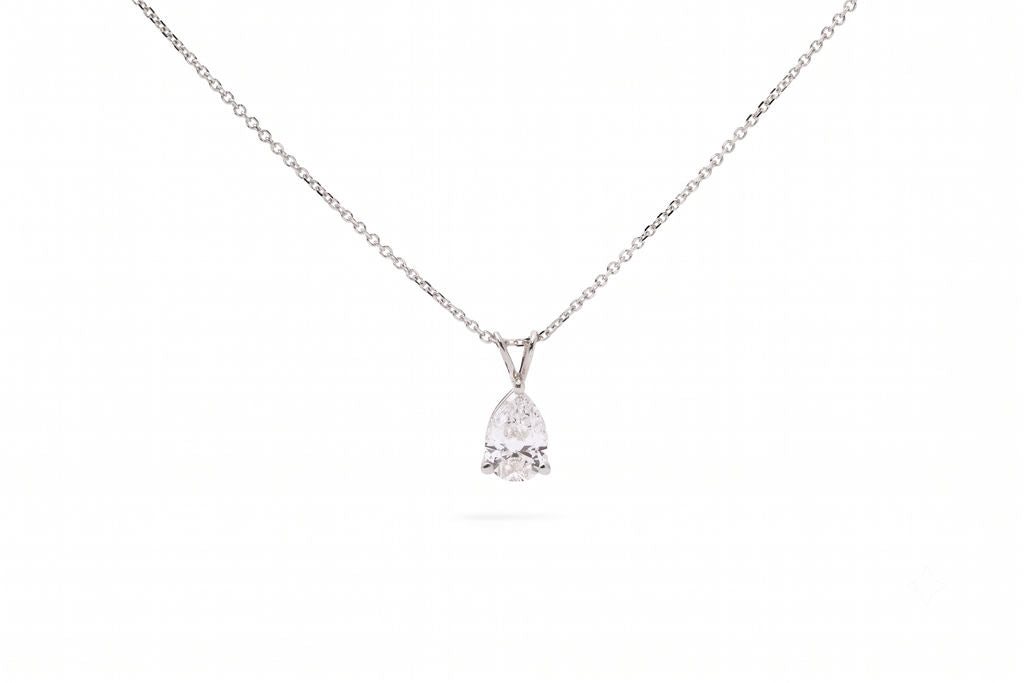 Dije con Diamante de Laboratorio Corte Pera - 1 Quilate con Certificación IGI