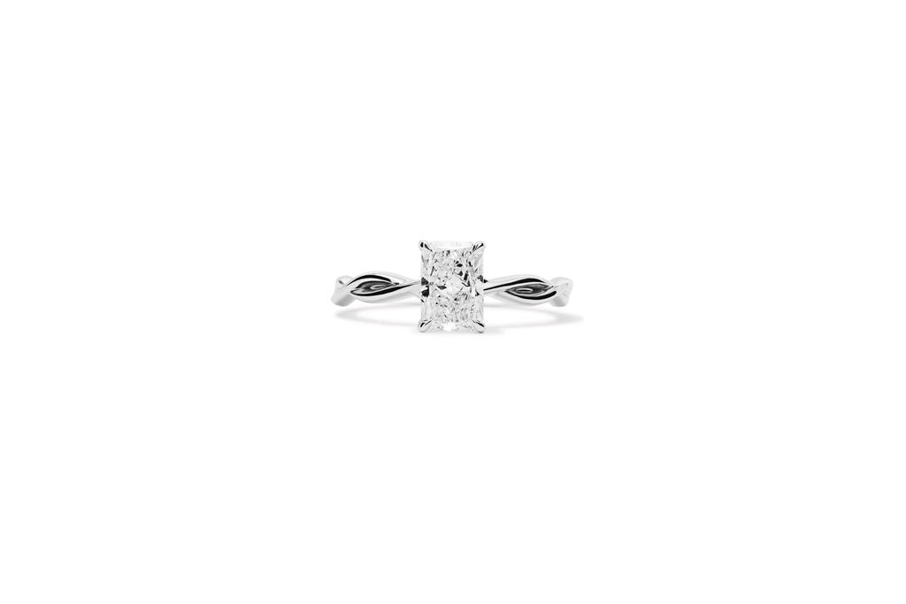 Anillo de Compromiso Diamante Corte Radiant 1ct Certificado IGI en Oro True Gold®