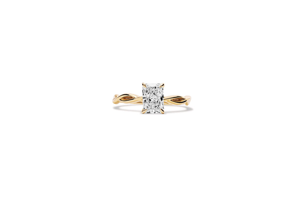 Anillo de Compromiso Diamante Corte Radiant 1ct Certificado IGI en Oro True Gold®