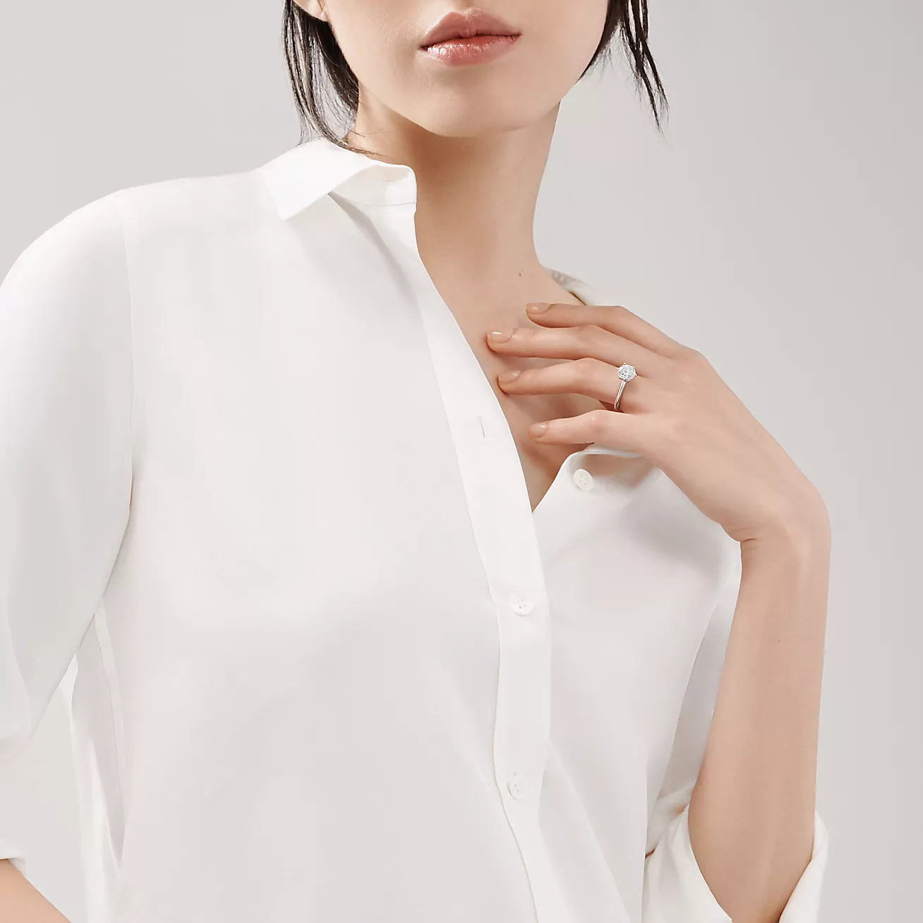 Anillo de Compromiso Regina - Diamante Redondo 1ct Certificado IGI en Oro True Gold®